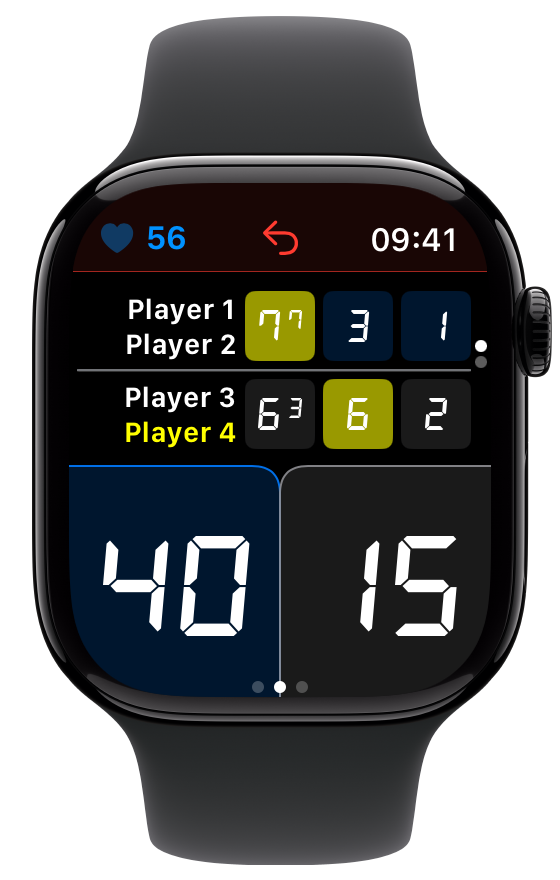 Live padel scoring on Apple Watch