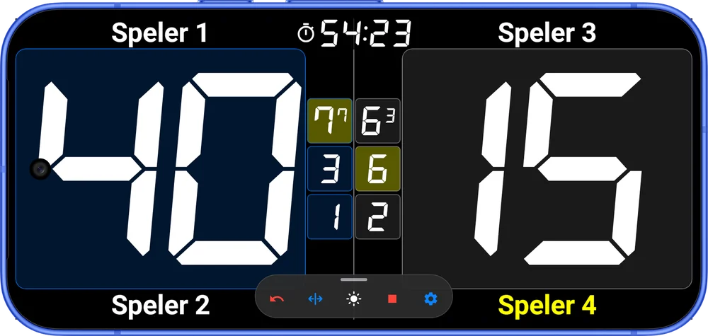 PadelCounter-scorebord op een Android-telefoon