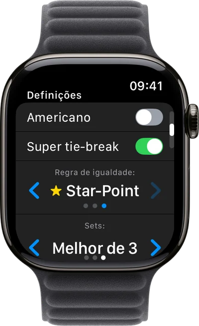 A regra dos 40–40 no Apple Watch: Vantagem, Ponto de Ouro ou Star Point
