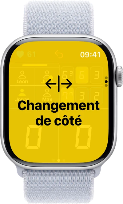 Le rappel de changement de côté sur Apple Watch