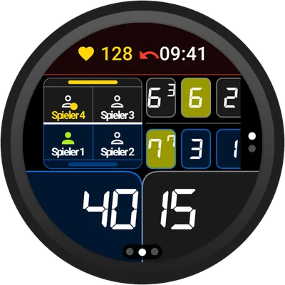 PadelCounter auf einer Wear-OS-Uhr