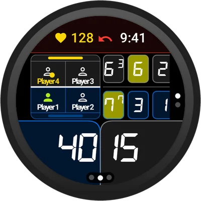 PadelCounter on a Wear OS watch